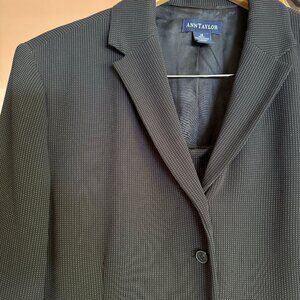 Ann Taylor Black Pant Suit with white pin dots